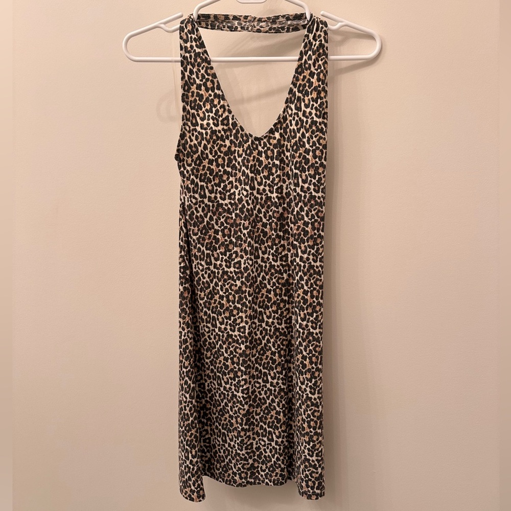 American Eagle Outfitters Leopard Print Mini Dress - Black, Brown, Cream